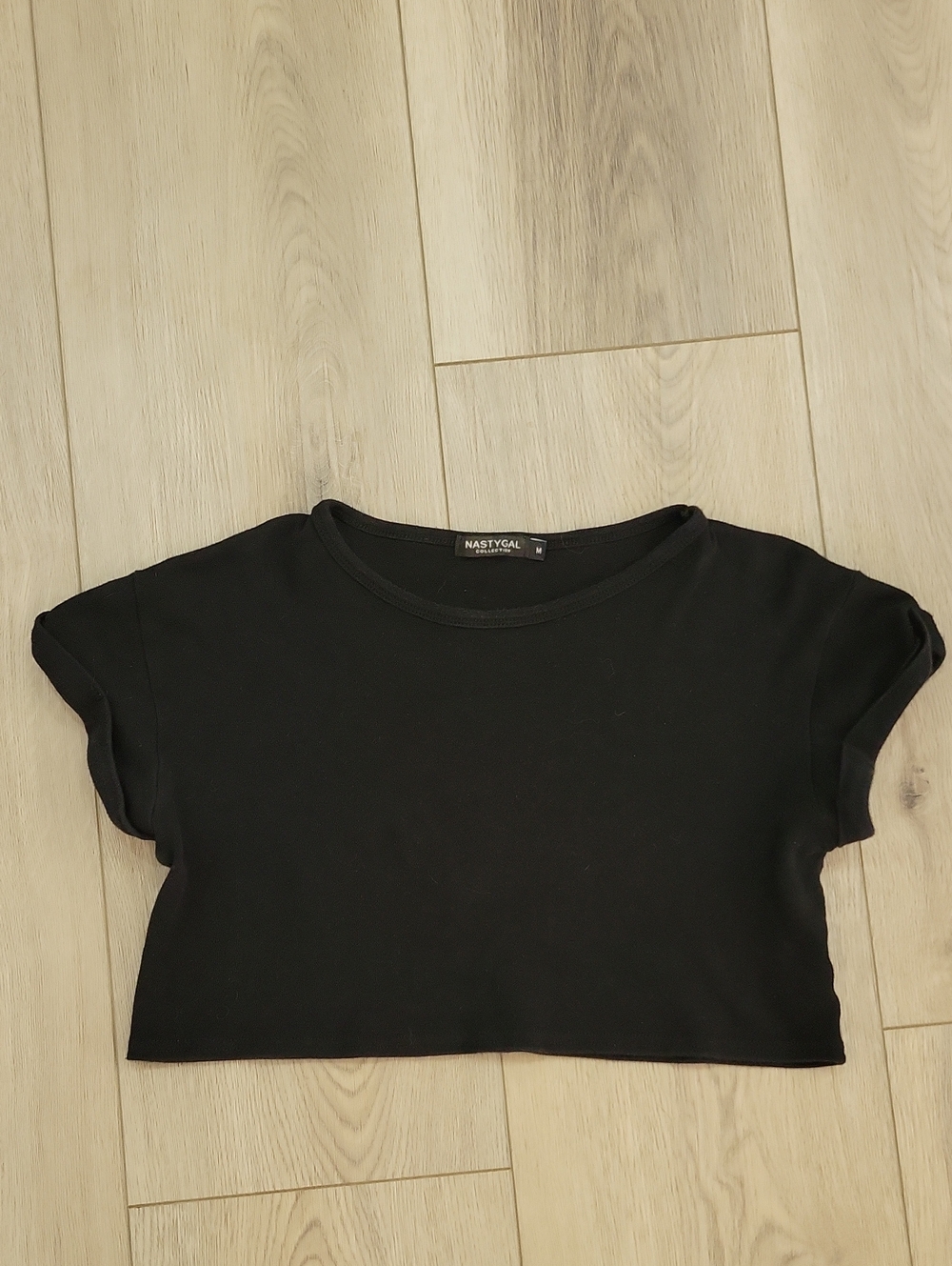 NASTY GAL Black Cropped Tee - Women's Top